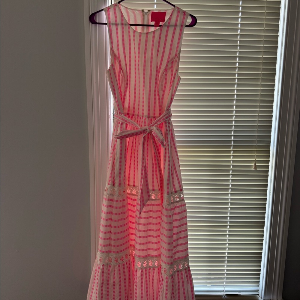Lilly Pulitzer Pink and White Maxi Dress